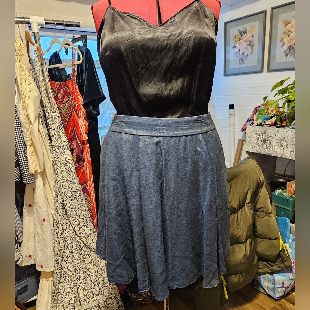 Chambray Skater Skirt